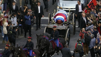 Uruguay's former president, Jose 'Pepe' Mujica, who died aged 89 after a year-long battle with cancer, was taken to the legislative palace to lie in state